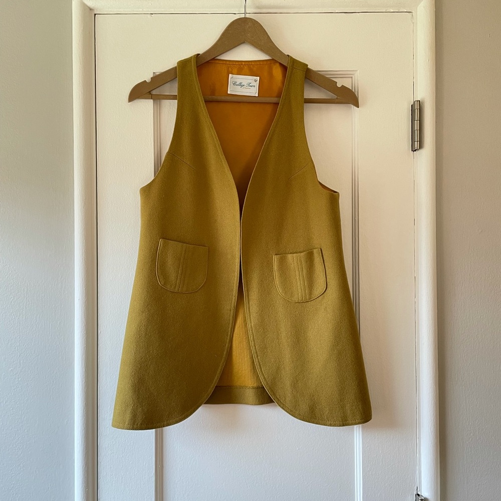 SOLDVintage Mustard Wool Vest - Picture 1 of 6